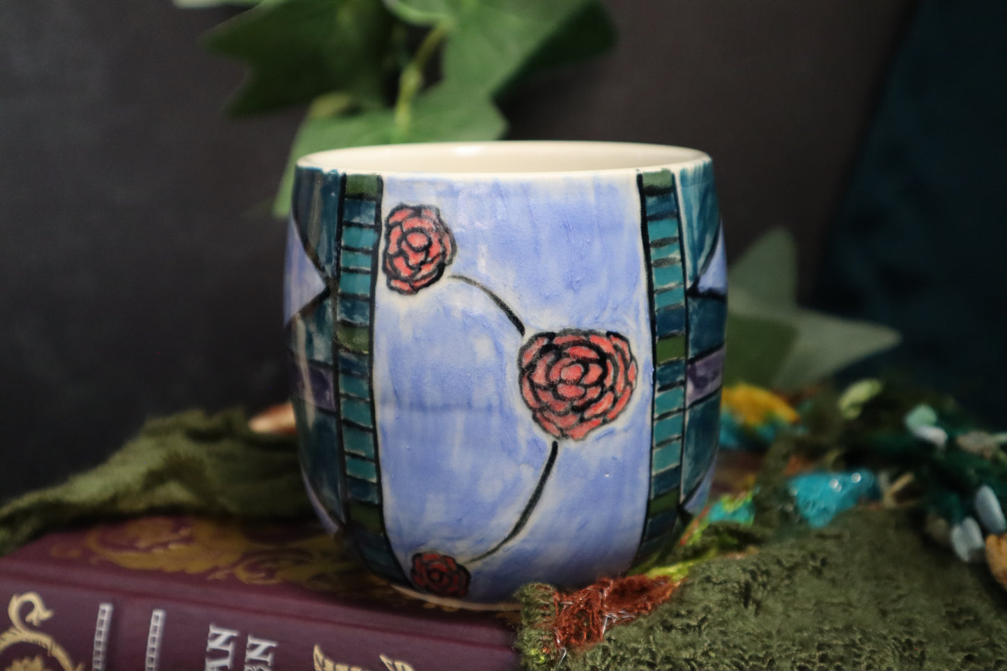 Stained Glass Rose Mug