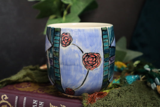 Stained Glass Rose Mug