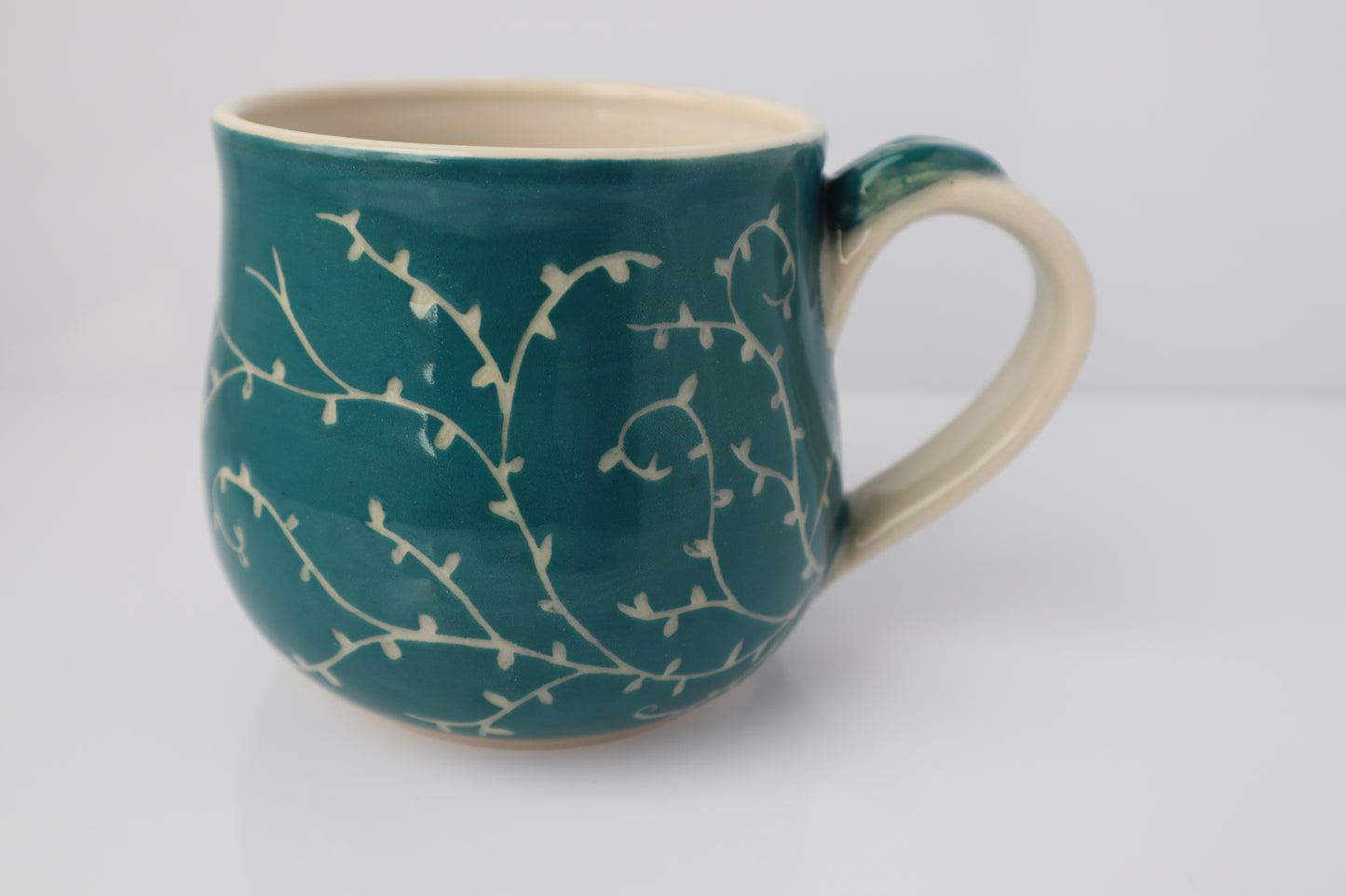 Teal Briar Rose Mug and Saucer