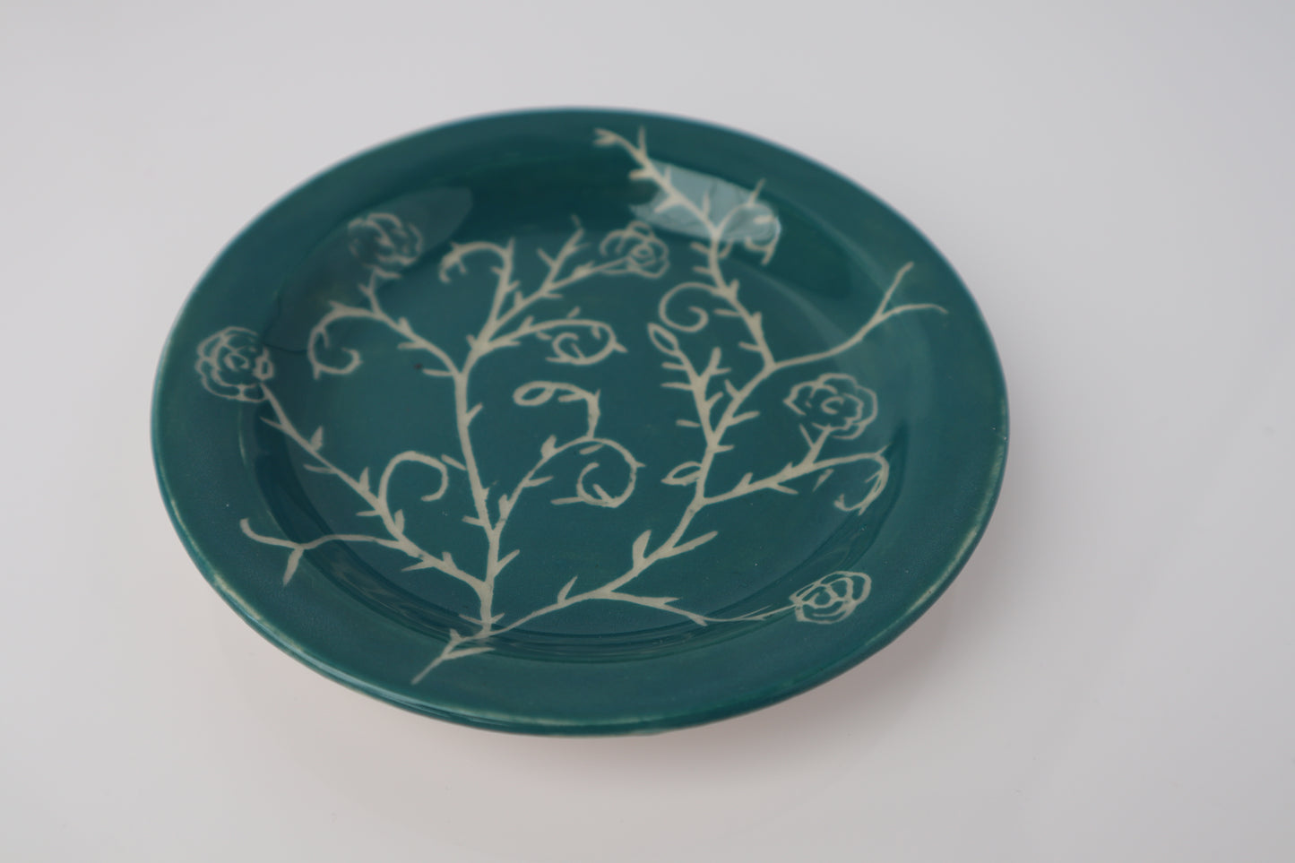 Teal Briar Rose Mug and Saucer