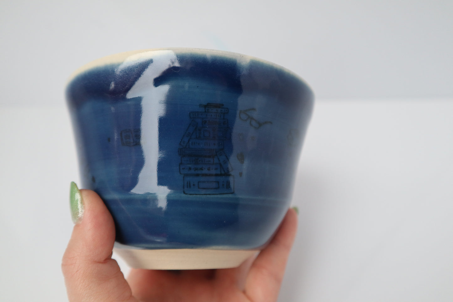 Small Blue Book Lover Bowl
