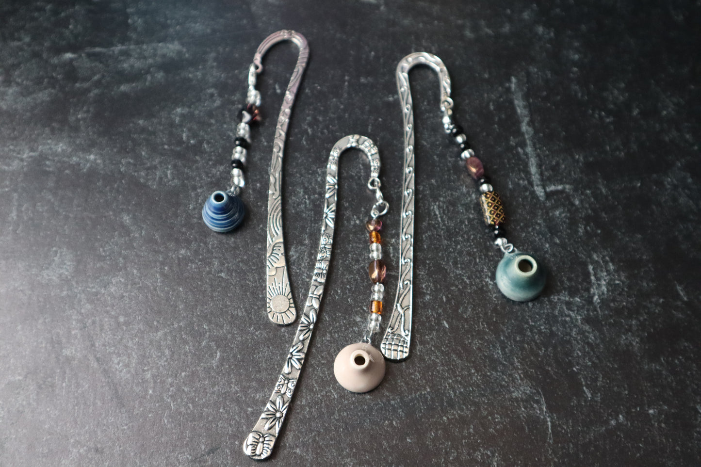 Book Marks With Pottery Charm