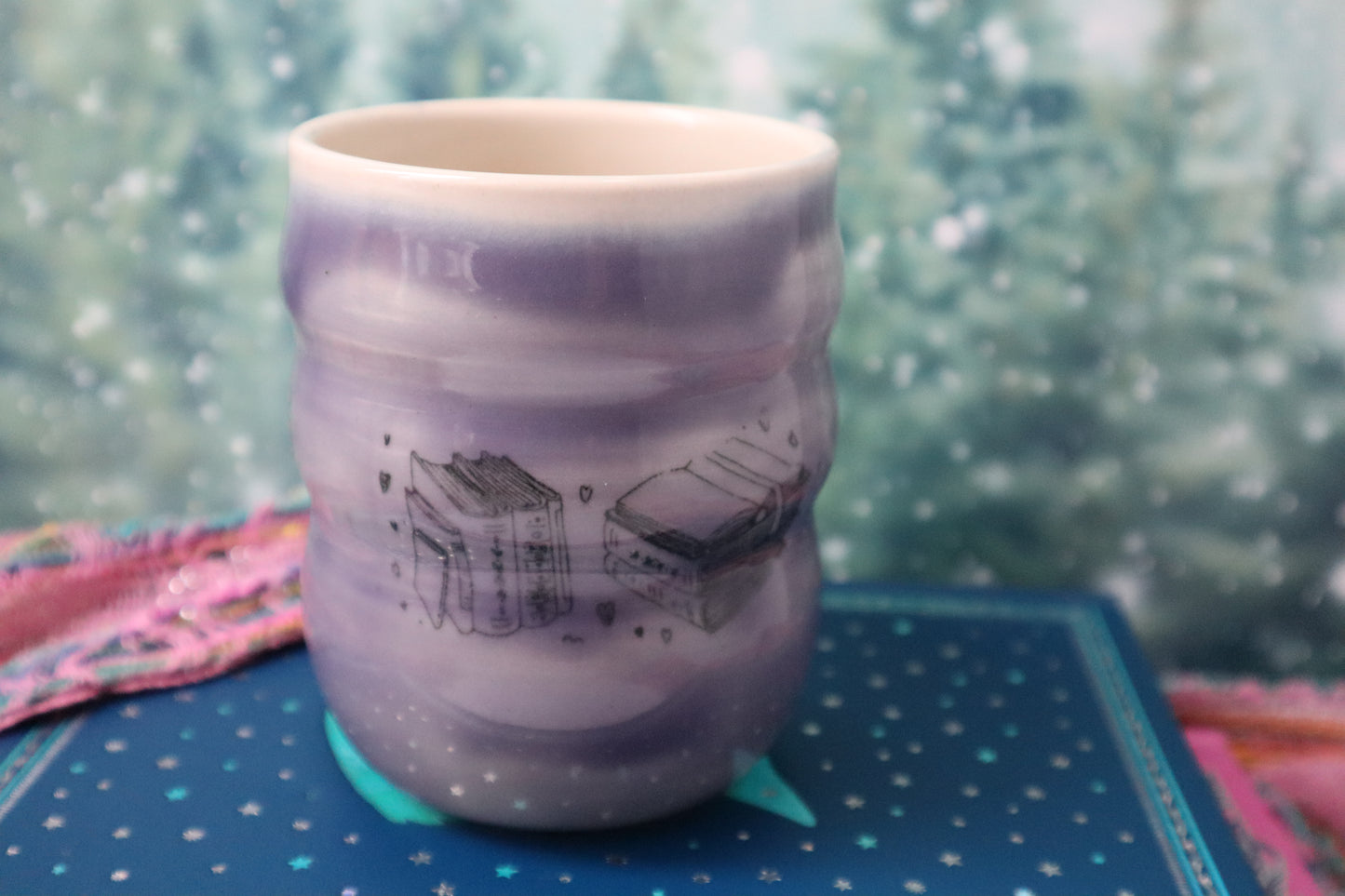 Purple Book Lover's Cup